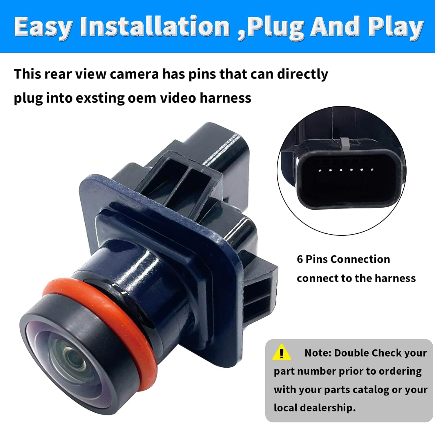 Rear View Back up Camera Multiangle Views Rear Camera Car Compatible with Lincoln MKX 2011-2012 Replaces BA1Z-19G490-B BA1T-19G490-A BA1T-19G490-AD BA1T-19G490-AF image number 2