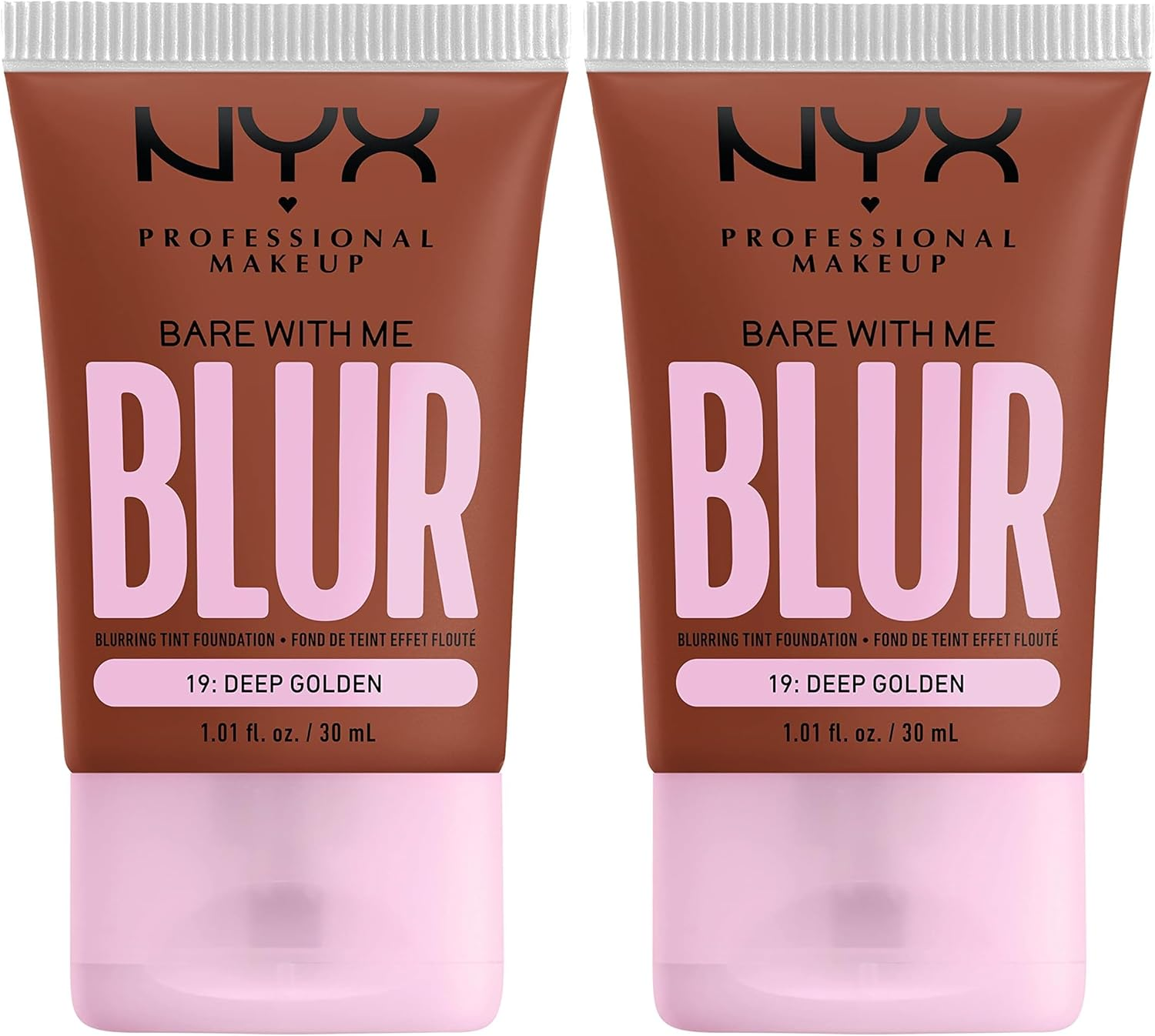 NYX PROFESSIONAL MAKEUP Bare with Me Blur, Skin Tint Foundation with Matcha, Glycerin and Niacinamide - Deep Golden (Pack of 2) image number 4