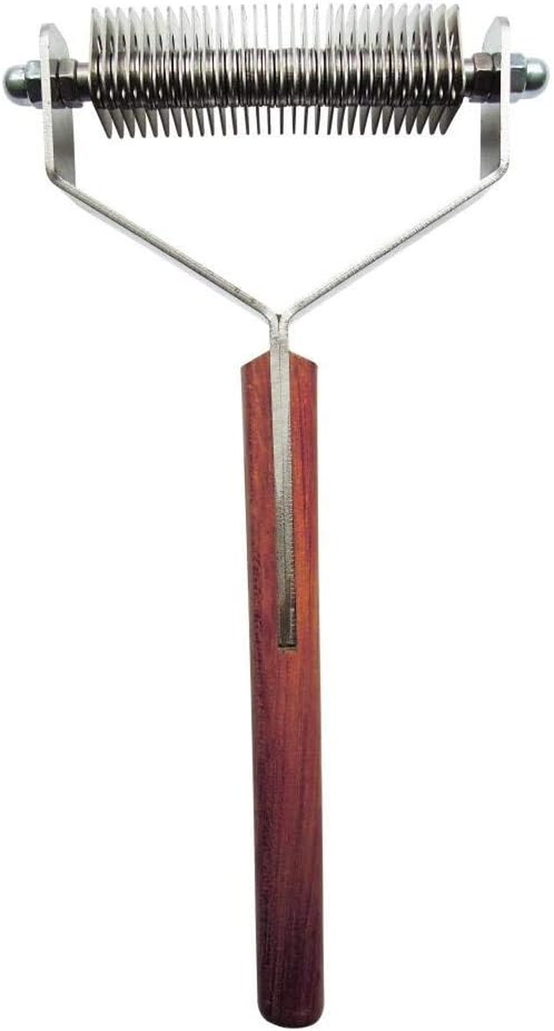 Mars Coat King Double Wide Dematting Undercoat Grooming Rake Stripper Tool for Dogs and Cats, Stainless Steel with Wooden Handle for Thick Coats, 23-Blade Stripper for Groomers, Pet Owners image number 4