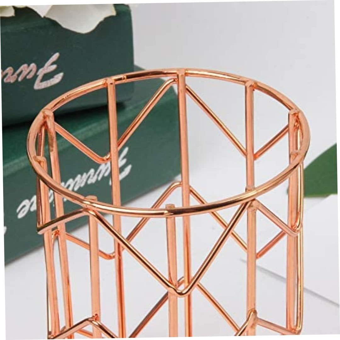 Metal Pencil Holder Multipurpose Desk Organiser Rose Golden Pen Holder for Makeup Brush Penrose image number 5