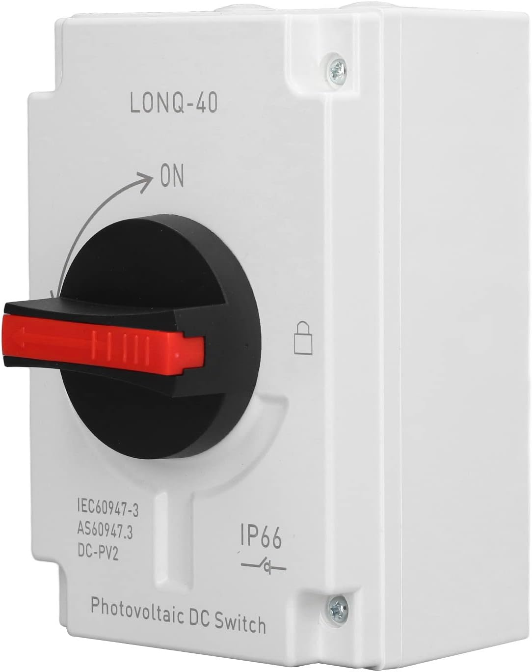 Pyhodi Solar Disconnect Switch, 4P 32 Amp DC1200V Isolator Switch with IP66 Waterproofing Enclosure for Rooftop Systems Rvs and Boats, Solar Wind Power Parts Accessories image number 6