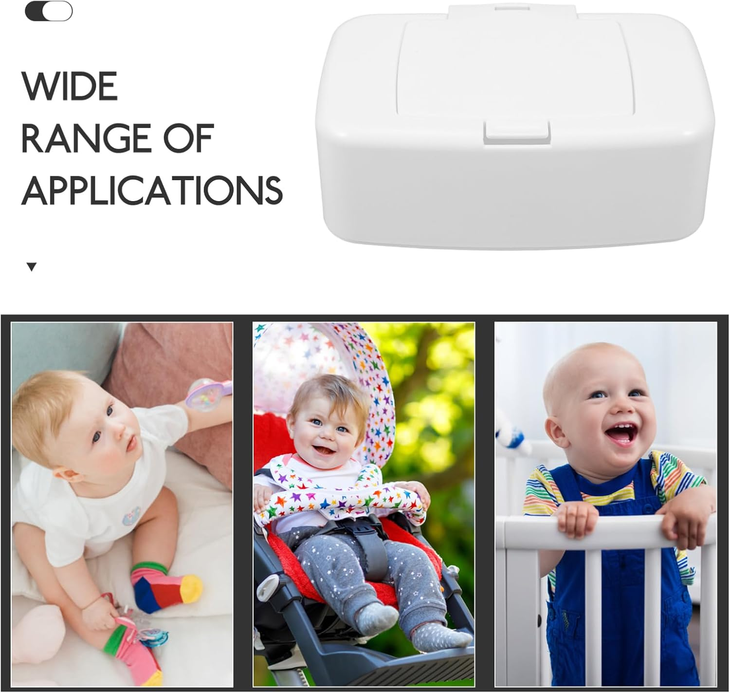 Ipetboom Refillable Wipe Dispenser Box, Wet Wipe Holder, Portable Wipes Container with Lid, White, 6.69 X 4.13 X 2.36 Inches, Keeps Wipes Fresh for Nursery, Kitchen, Bathroom, and Travel image number 1