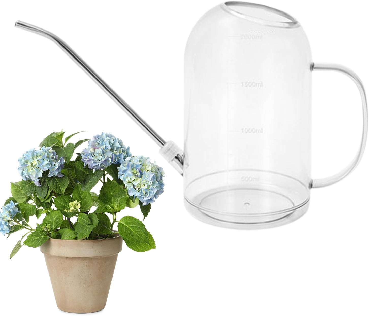 Flower Watering Can, 2L Long Spout Plant Watering Can, Home Garden Accessories for inside Yard Gardening Patio Porch Garden Lawn Landscaping House Outdoor