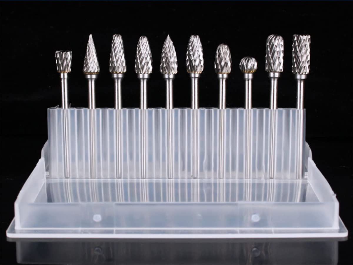 Tungsten Carbide Rotary Burr Set with 1/8" Shank, Double Cut Carving Bits for Rotary Tool Accessories for DIY Woodworking, Polishing, Drilling image number 3
