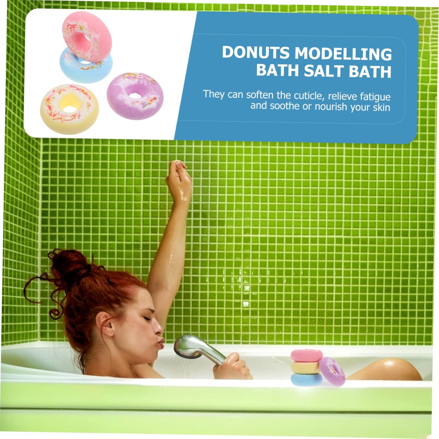 OHPHCALL Natural Bath Salt 4 Pack Cake Shape Skin Softening Nourishing for Relaxing Spa Random Color image number 2