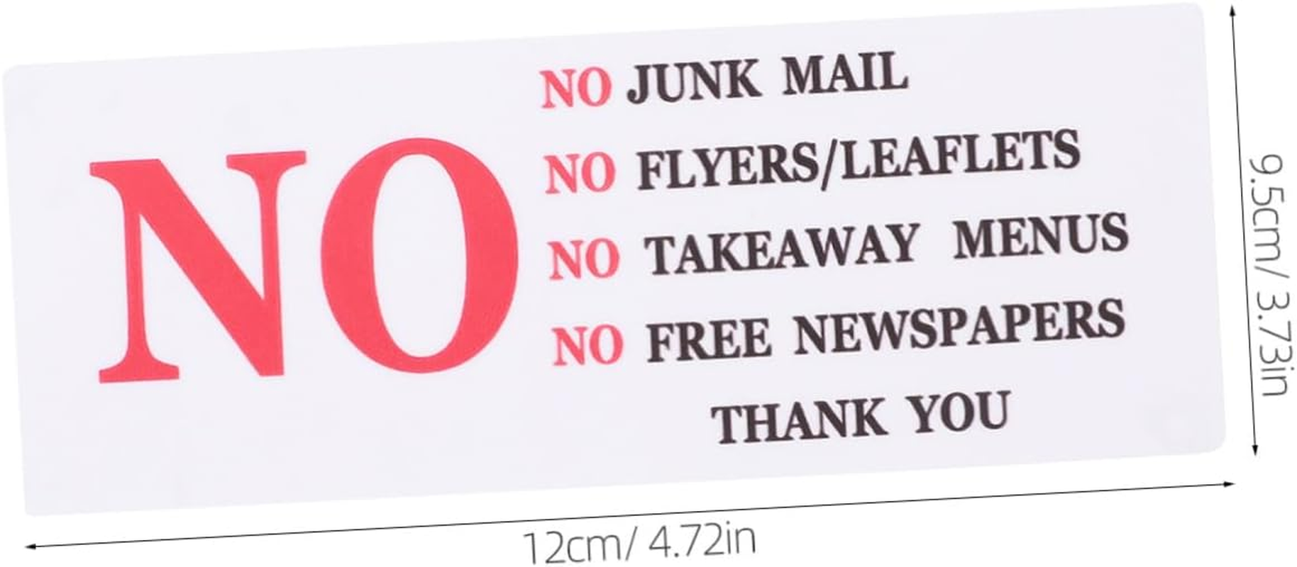 HOMSFOU 2Pcs Mailbox Stickers Signs No Junk Mail Sticker for Mailbox Non-Adhesive Mailbox Sign Quality Warning Sticker Self-Adhesive Mailbox Sticker Mailbox Protection Sticker Red PVC image number 5