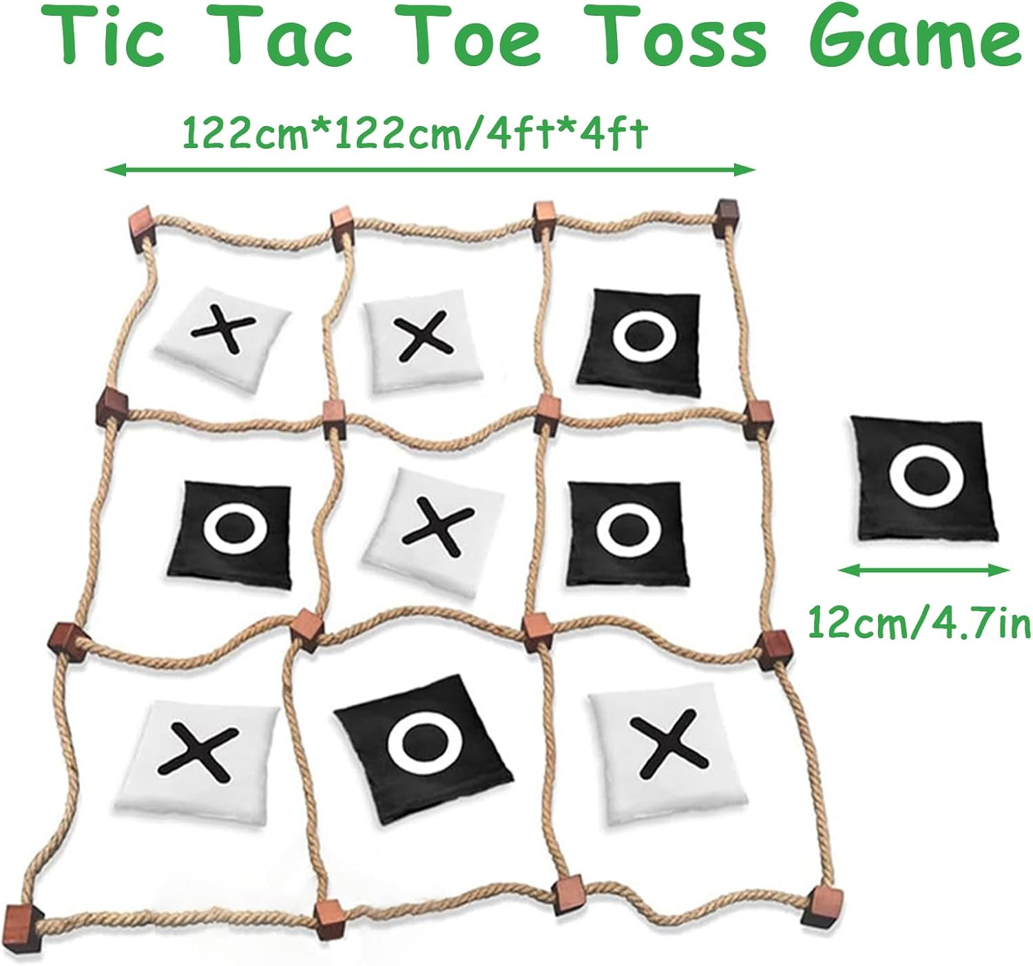 Gugxiom Giant Tic Tac Toe Outdoor Game, Large Tic Tac Toe Game, Bean Bag Toss Game, No Assembly, for Backyard, Lawn, Outdoor Camping image number 3