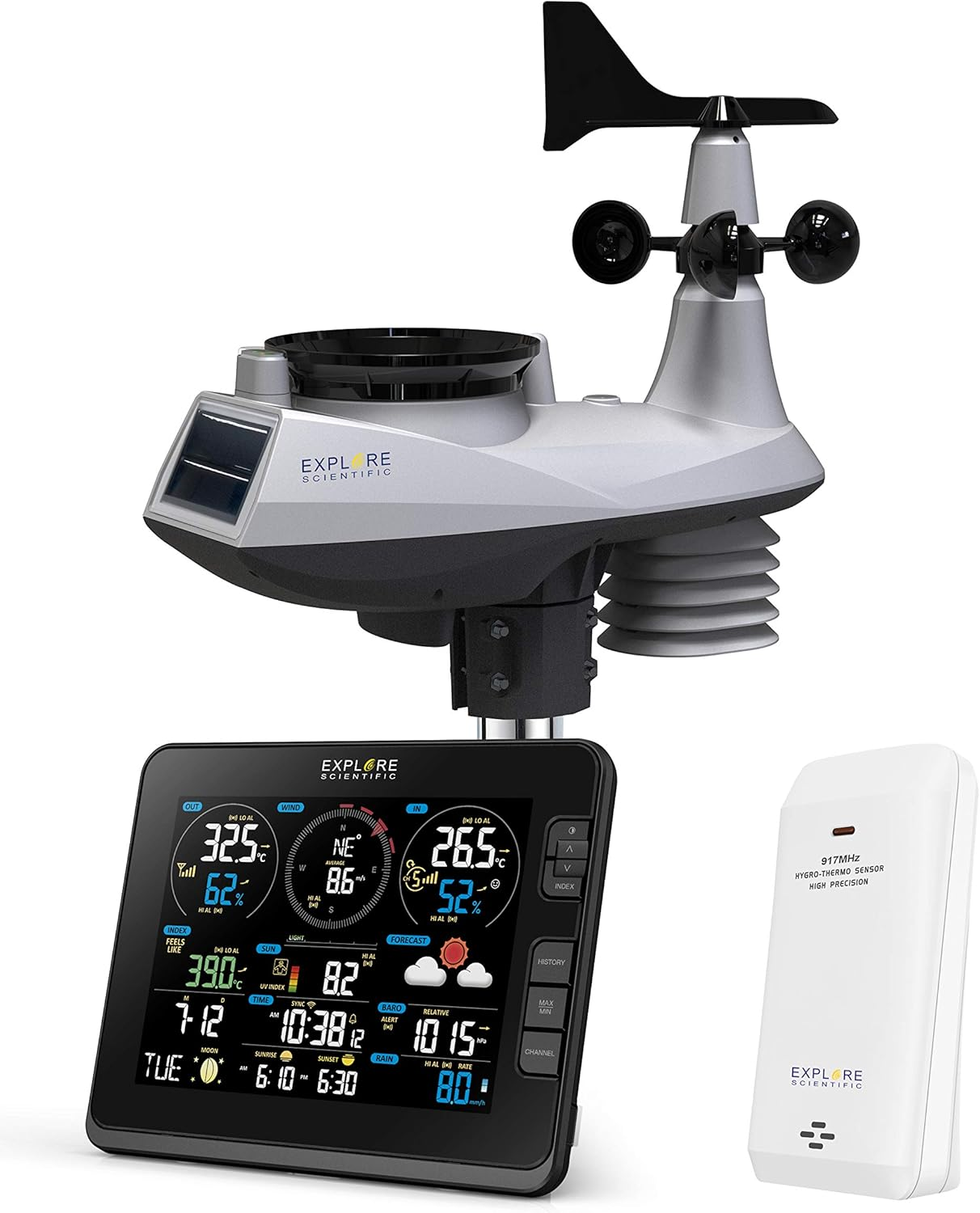 Explore Scientific Weather Station 7 in 1 Wifi Advanced Professional Weather Station, (WSX3001) image number 6