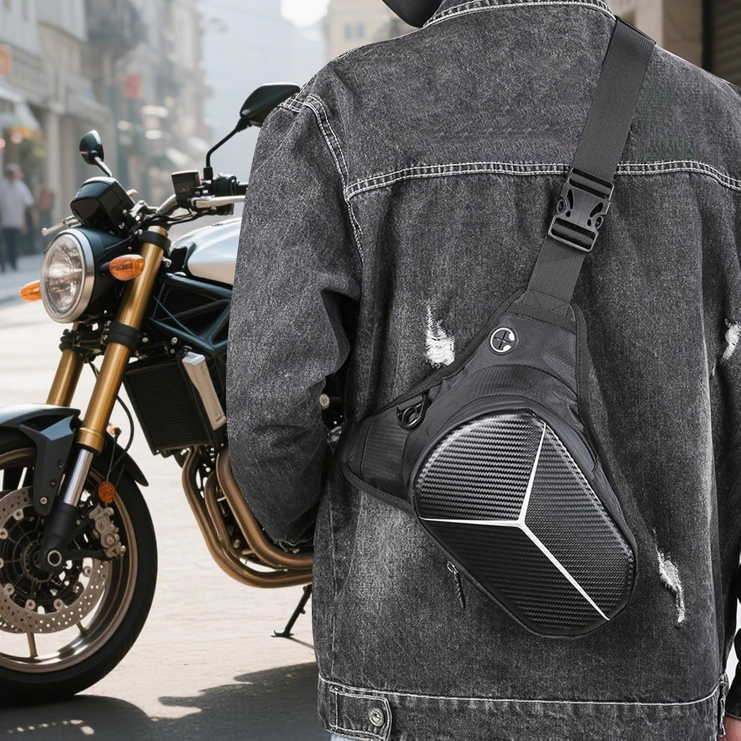 Thigh Bag Motorcycle - Leg Mounted Motorcycle Pouch,Adjustable Waterproof Quick Release Multi Purpose High Capacity Pouch for Riding Adventure Commuting Touring Camping