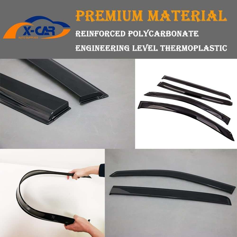 X-CAR Weather Shield Weathershield Window Visor Compatible with Mitsubishi Triton Double Cab 2006-2015 image number 5