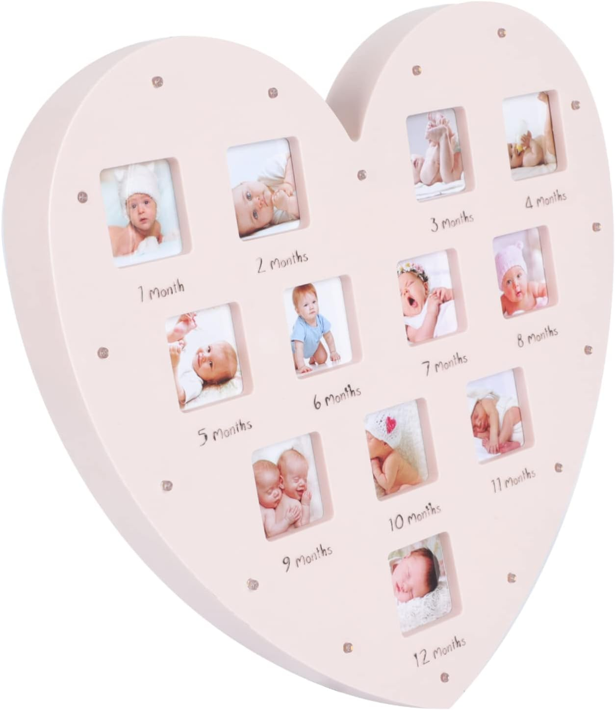 BESPORTBLE Month Growth Record Unique Heart Shape Photo Frame Home Decor Announcements image number 2