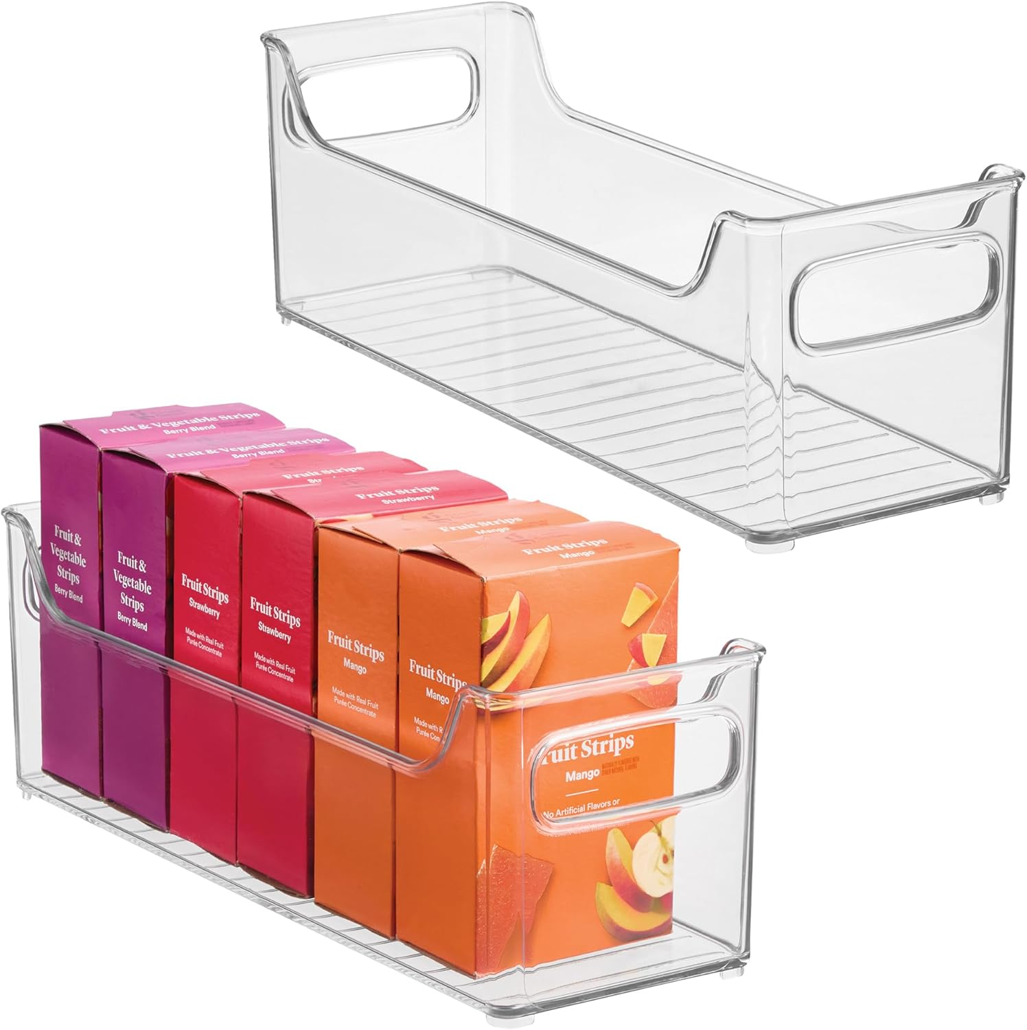 Interdesign Refrigerator and Freezer Storage Organizer Bins for Kitchen, 5" X 5" X 14.5", Set of 2, Clear image number 1