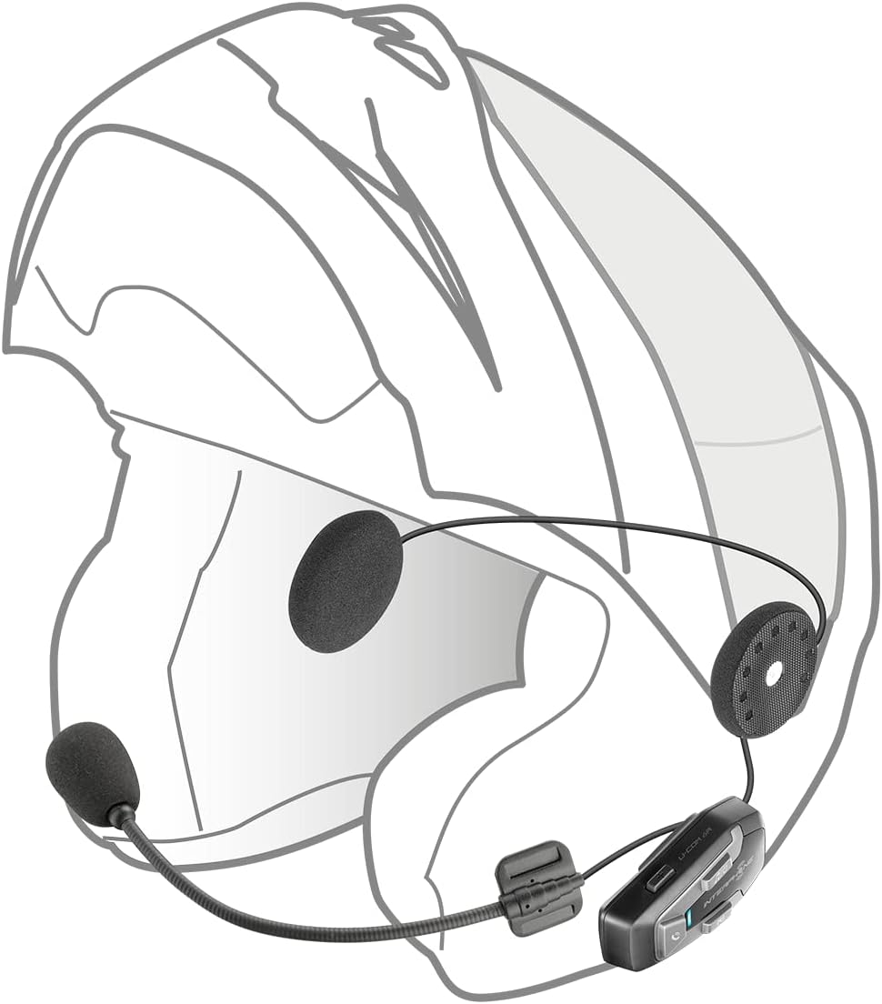 Interphone U-Com 6R - Single Pack - Removable Bluetooth 5.2 Motorcycle Intercom and Built-In Battery, 15 Hours Autonomy, 1 Km Motorcycle, TFT image number 6