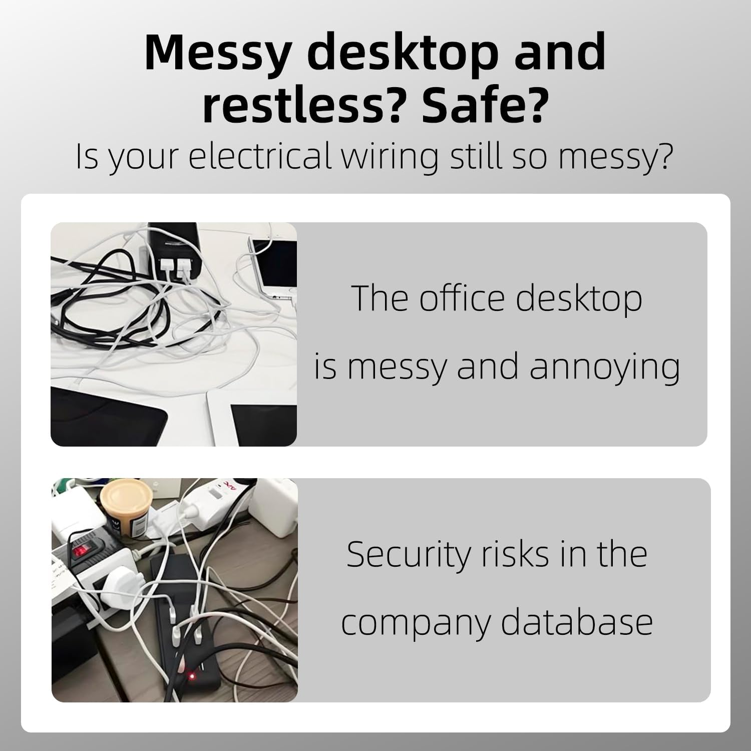 Boutsady 6-Pack Magnetic Cord Organizer - Heavy Duty Adhesive Cable Clips for Desk, Wall & Car - Universal Wire Management Solution for Home, Office & Kitchen (Transparent Black) - Transparent Black image number 2