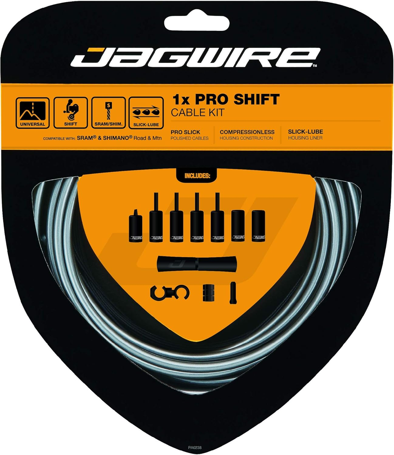 Jagwire 1X Pro Shift Kit Road/Mountain Sram/Shimano 4Mm (Black)