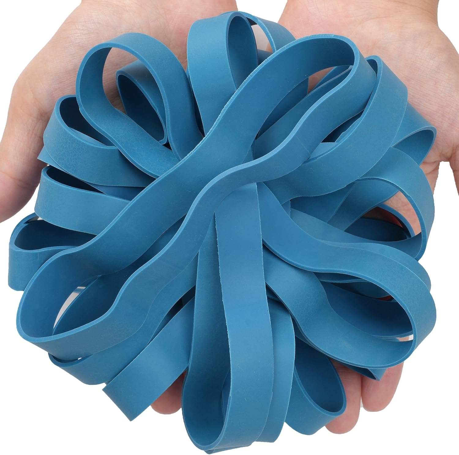 Rubber Bands Size#107 Blue 20Pcs Heavy Duty Big Wide Elastic Bands for Office Supplies image number 5