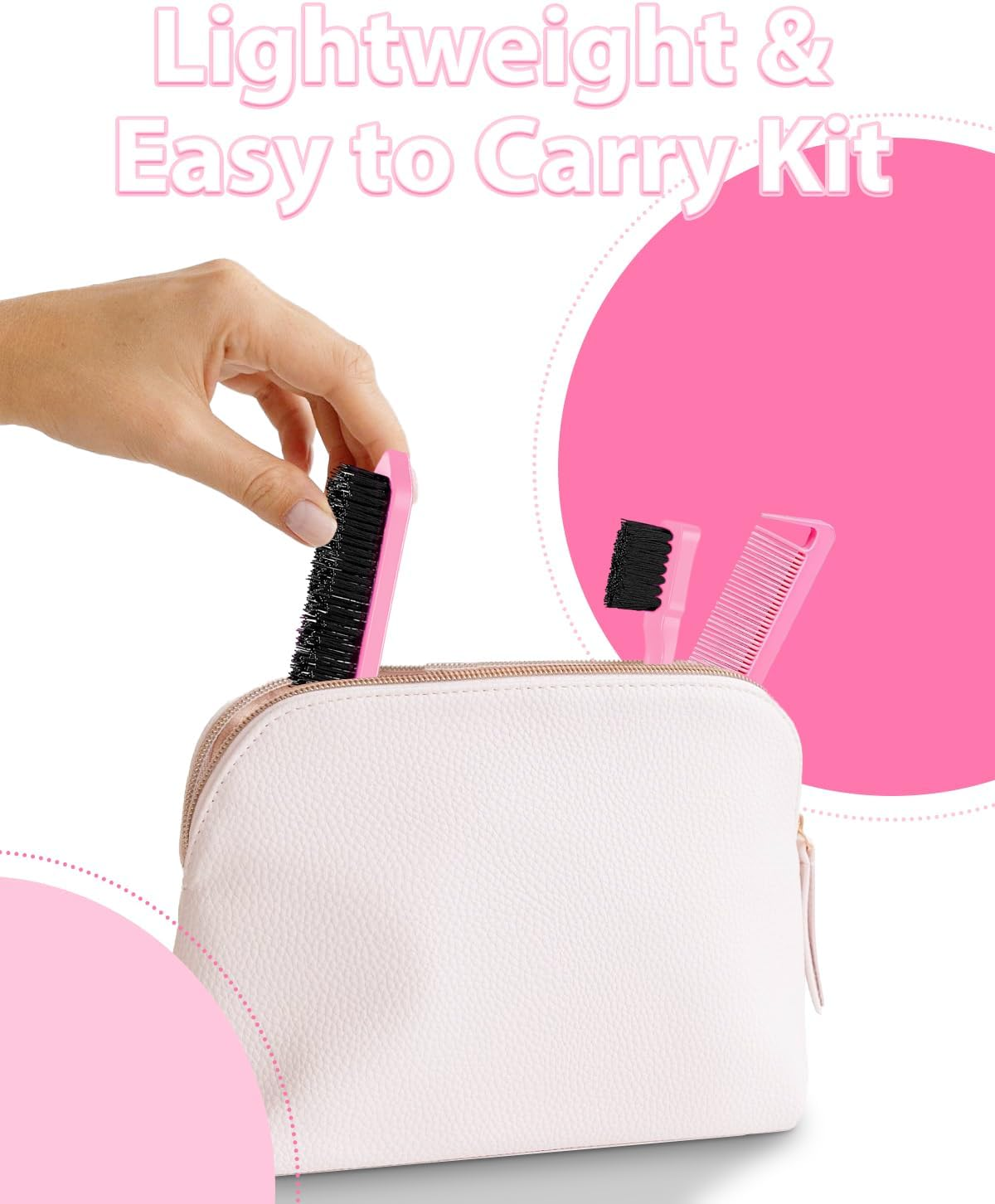 Samnyte Slick Back Hair Brush, Edge Brush, Hair Accessories Comb Set 3Pcs, Rat Tail Comb for Parting Hair, Teasing Comb for Add Volume Fullness, Edge Brush for Edge Control Black Hair image number 4