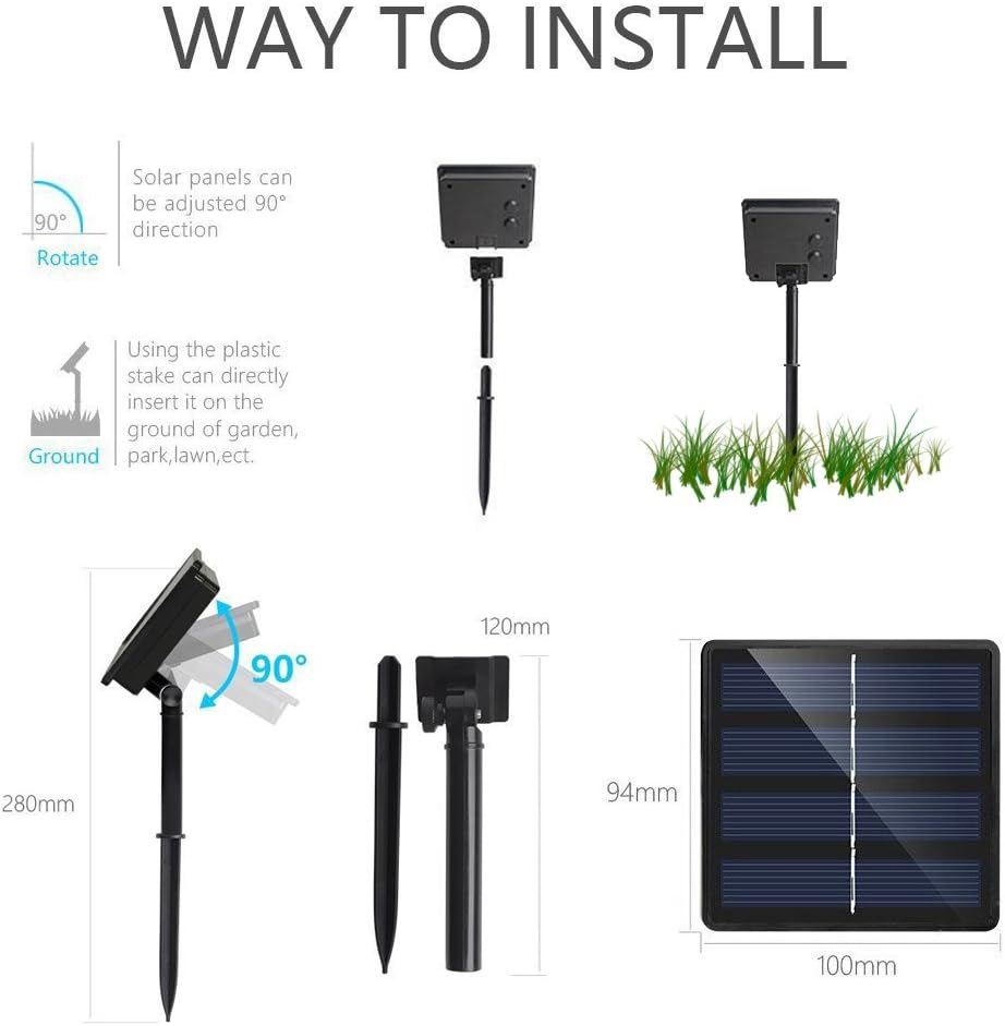 Solar String Lights,Solarmks 33Ft Outdoor String Lights 100LED Seasonal Decorative Lighting for Home, Lawn, Garden, Wedding, Party and Holiday (Yellow) image number 6