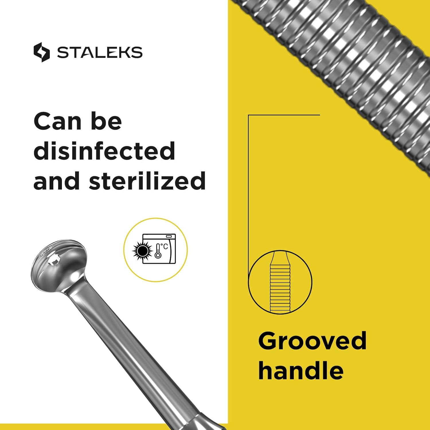 Staleks Pro Double-Ended Blackhead Remover Spoon Expert 20 Type 1 ? Uno Loop & Oval Extractor with 15 Holes ? Stainless Steel Tool for Pore Cleaning image number 3