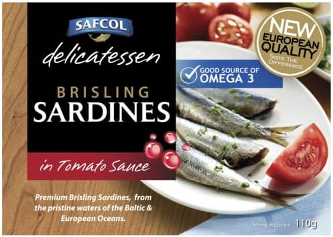 Safcol Australia Brisling Sardines in Tomato Sauce 110G Cans, 8 Pack image number 1