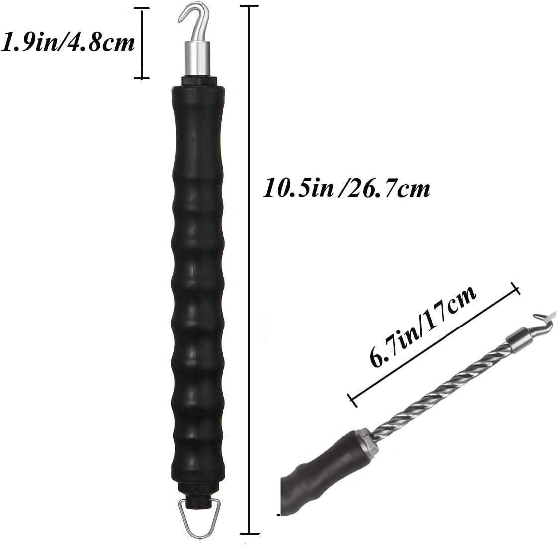Automatic Rebar Tie Wire Twister, Black Pull Tie Wire Twister, Rebar Wire Twister Tool with Curved Hook & Ergonomic Rubber Handle image number 3