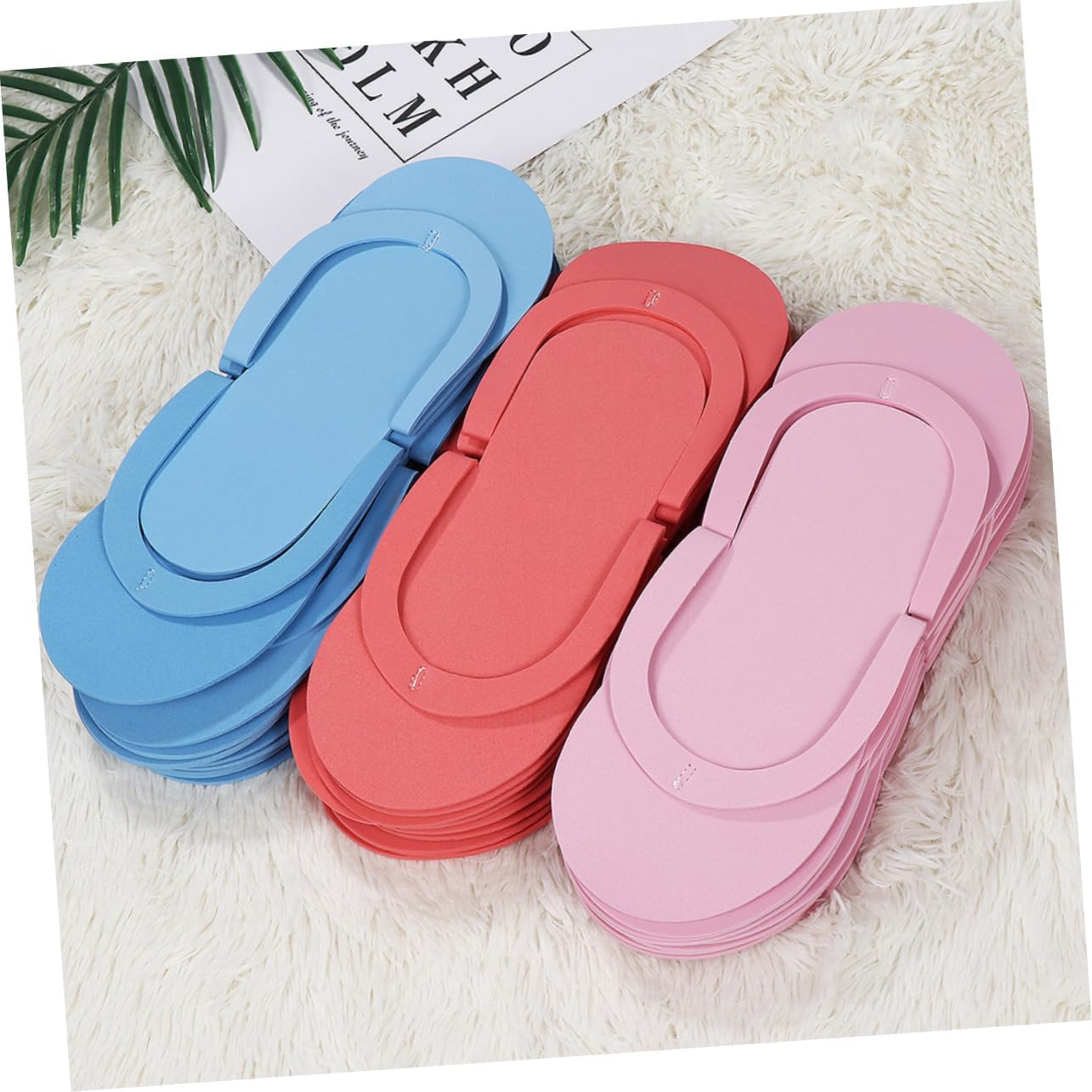 NAMOARLY 24 Pairs Disposable Pedicure Slippers Eva Foam Spa Slippers for Women Random Color Single Use Travel and Hotel Footwear image number 3