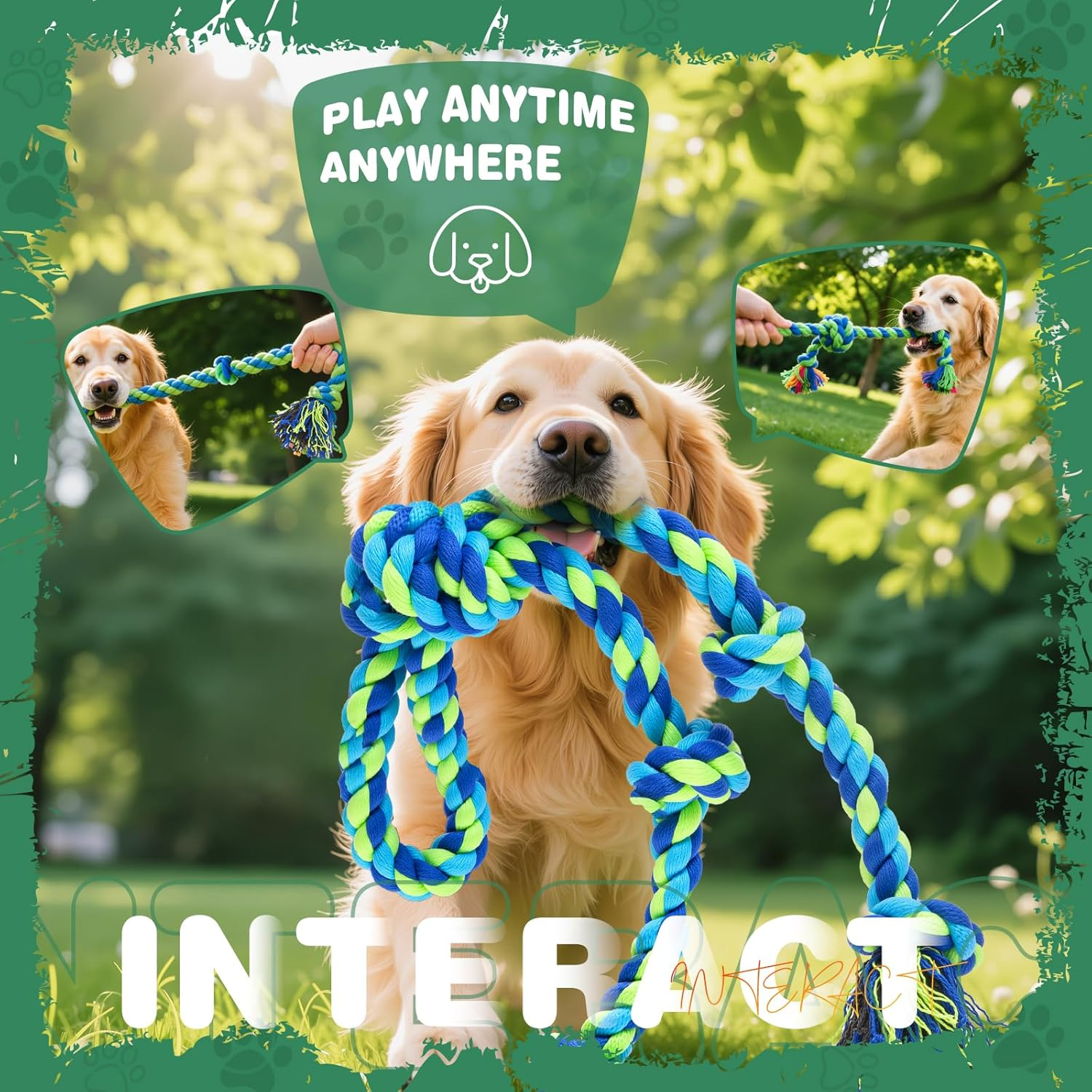 DOLAMOTY Dog Rope Toy for Aggressive Chewers, 2 Pack Heavy Duty Dog Rope Toys for Large, Medium Dogs, Tough Twisted Rope Indestructible Teeth Cleaning Tug of War Toy, Puppy Chewing Rope Toy image number 2