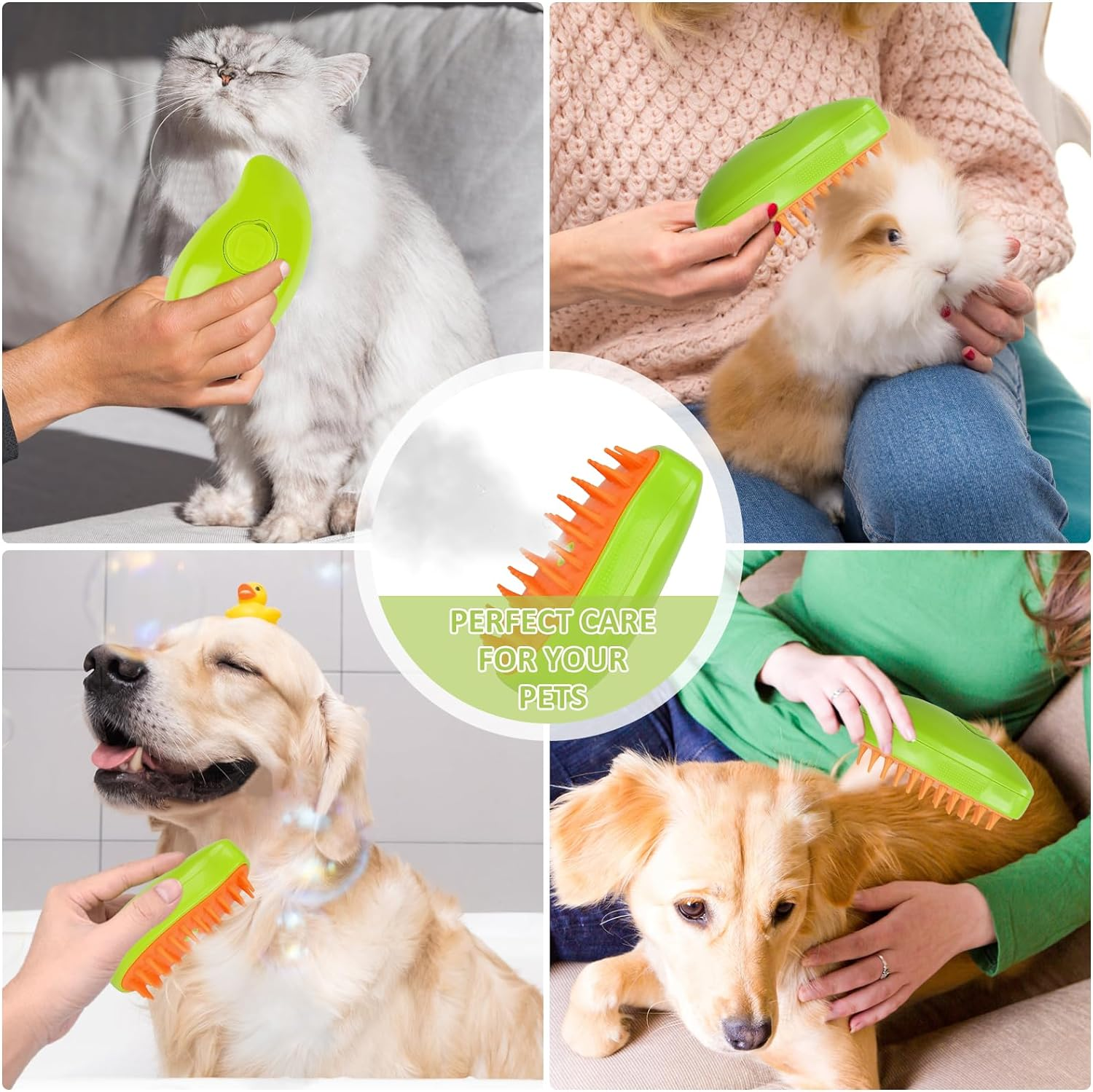 2024 Cat Steamy Brush 3-In-1 Cat Brush with Steam Self Cleaning Steamy Cat Brush Cat Spray Massage Comb Pet Hair Remover for Long Hair and Short Hair Clean (B) image number 1