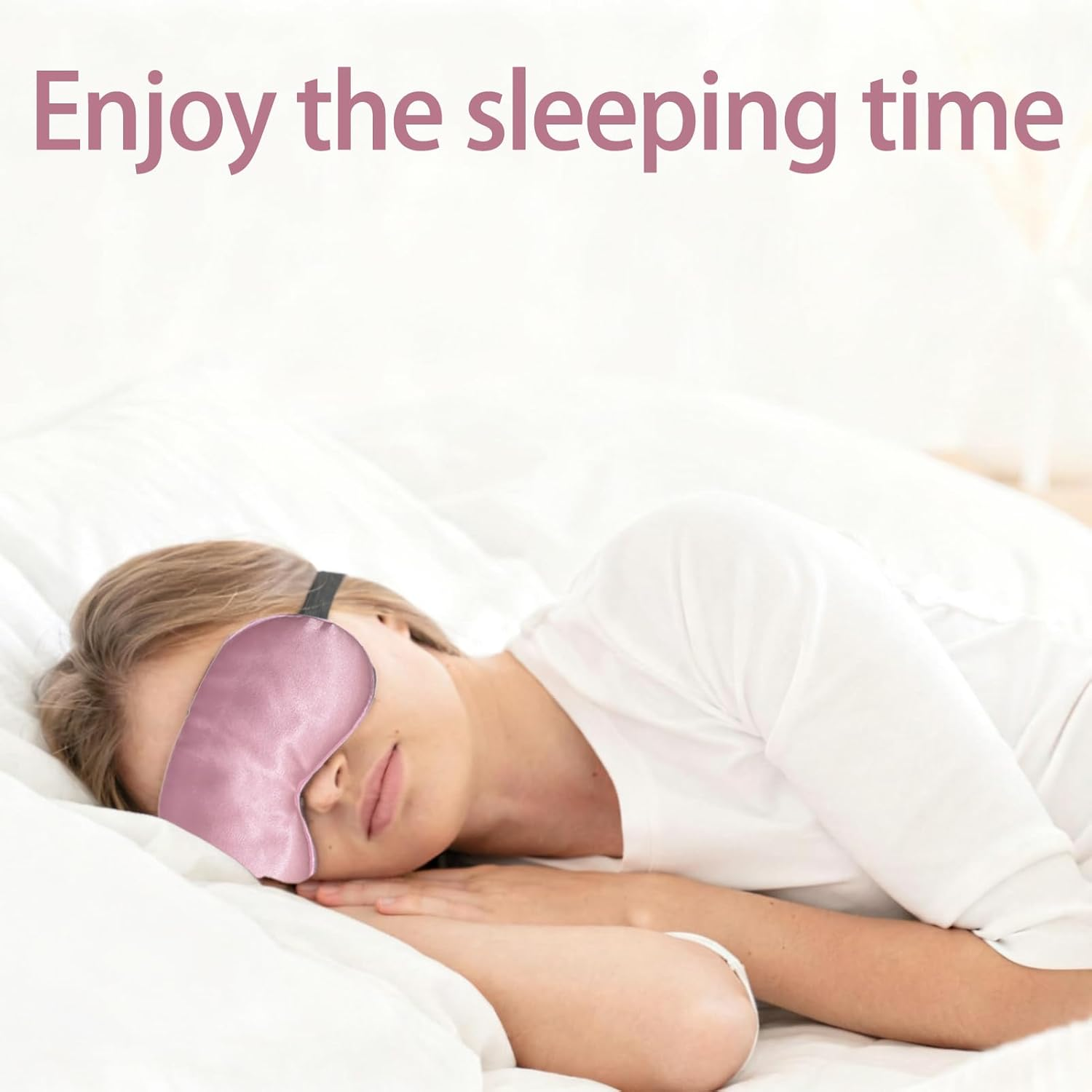 3 Pcs Silk Sleep Mask, Silk Eye Cover with Adjustable Strap Full Blackout Sleeping Mask Ultra Soft Breathable Design, Eye Masks for Travel Plane Nap Meditation Yoga Shift Work Night Rest