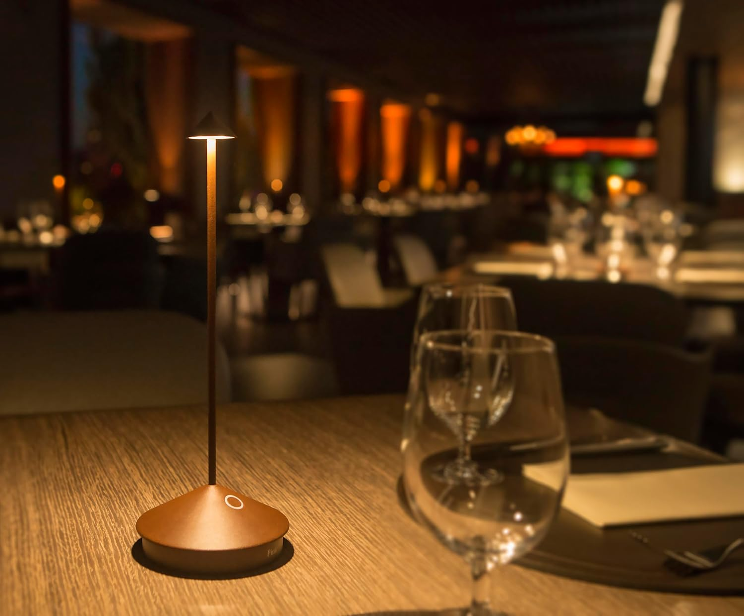 Zafferano, Pina Lamp, Rechargeable and Wireless Table Lamp with Touch Control, Suitable for Indoor and Outdoor Use, Dimmer, 2200-3000 K, Height 29 Cm, Colour Corten image number 4