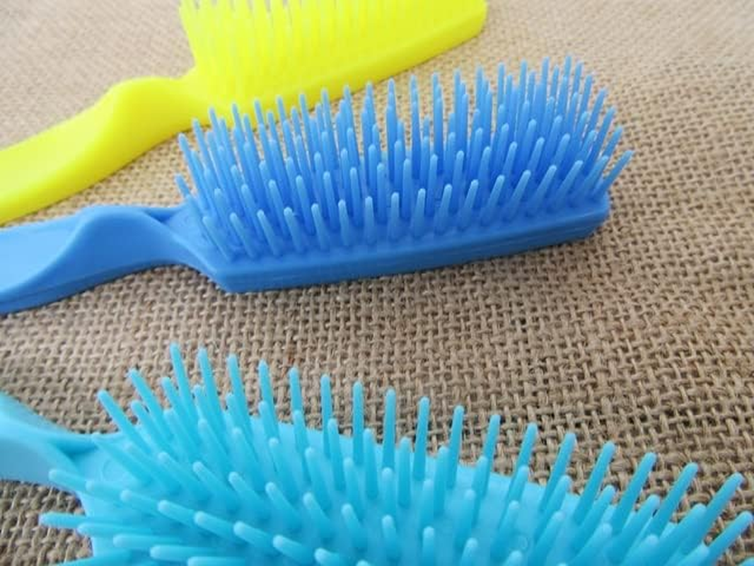 12 New Candy Color Comfort Hairbrush Combs Mixed image number 4