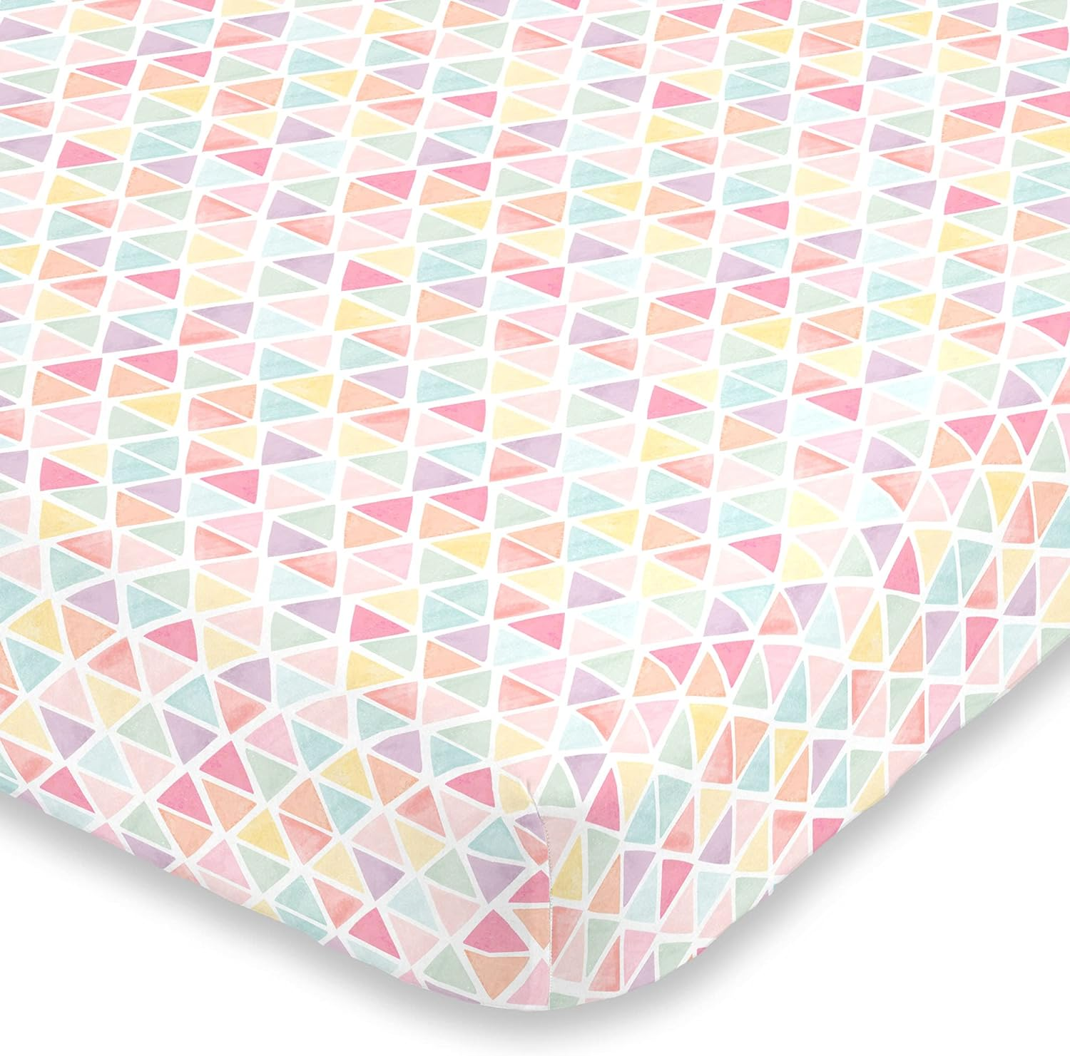 Nojo Jungle Trails White, Green, & Gold Stay Wild Animal Print with Leaves Photo Op 100% Cotton Nursery Fitted Crib Sheet, Grey, Green, Gold, White