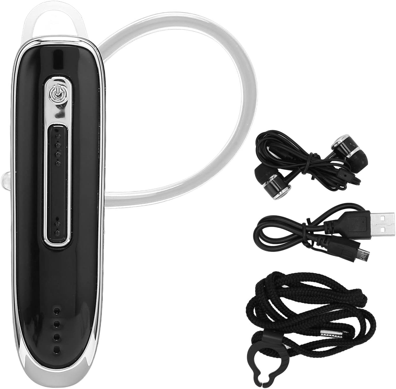 Jectse Headset, Single Ear to Binaural Wireless Earpiece with Charging Cable and Lanyard, Noise Cancelling Hands Wireless Headphones image number 1