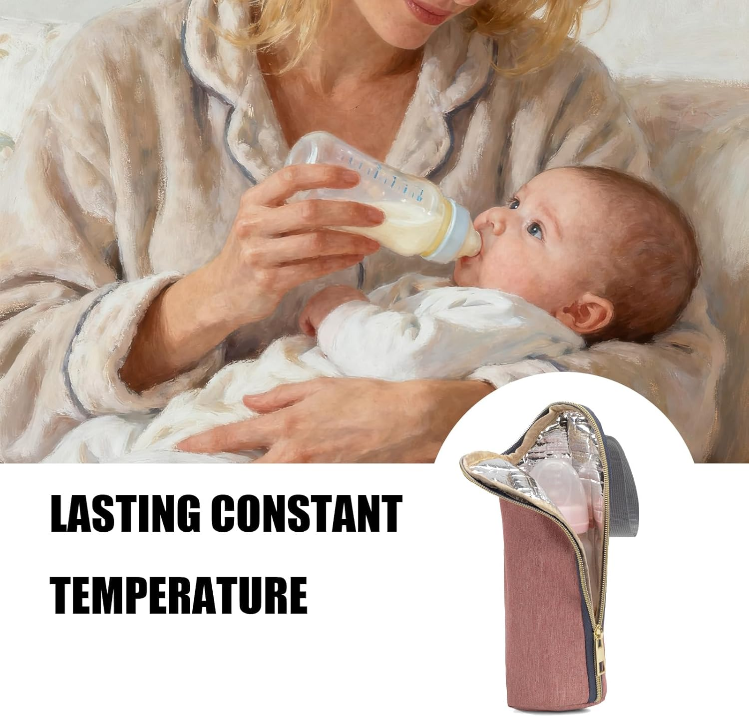 2Pcs Breast Milk Storage Bag, Portable Baby Bottle Bag, Baby Bottle Warm Bag and Breast Milk Small Cooler Bag Bottle Bag, Travel, Stroller (With Hook)