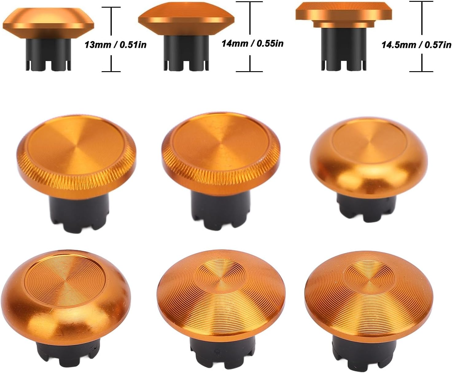 Metal Thumbsticks for PS5 Edge, Thumb Stick for PS5 Pro Elite, for PS4, for Switch Pro, for Xboxone, for Xboxseries, Thumbstick Replacement (Gold) - Black image number 7