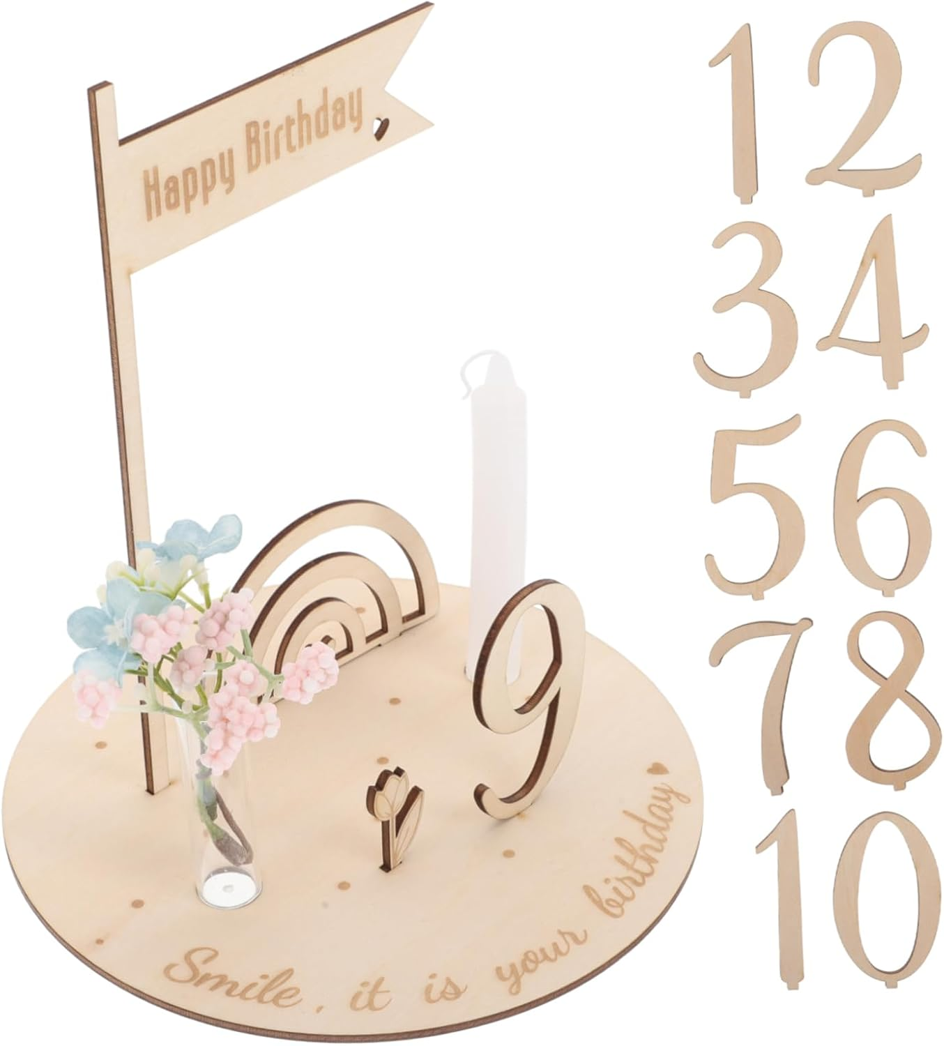 Newborn Milestone Sign Months Milestone Plate Wooden Birth Announcement Shower Favor Photo Prop for Boy Girl DIY image number 5