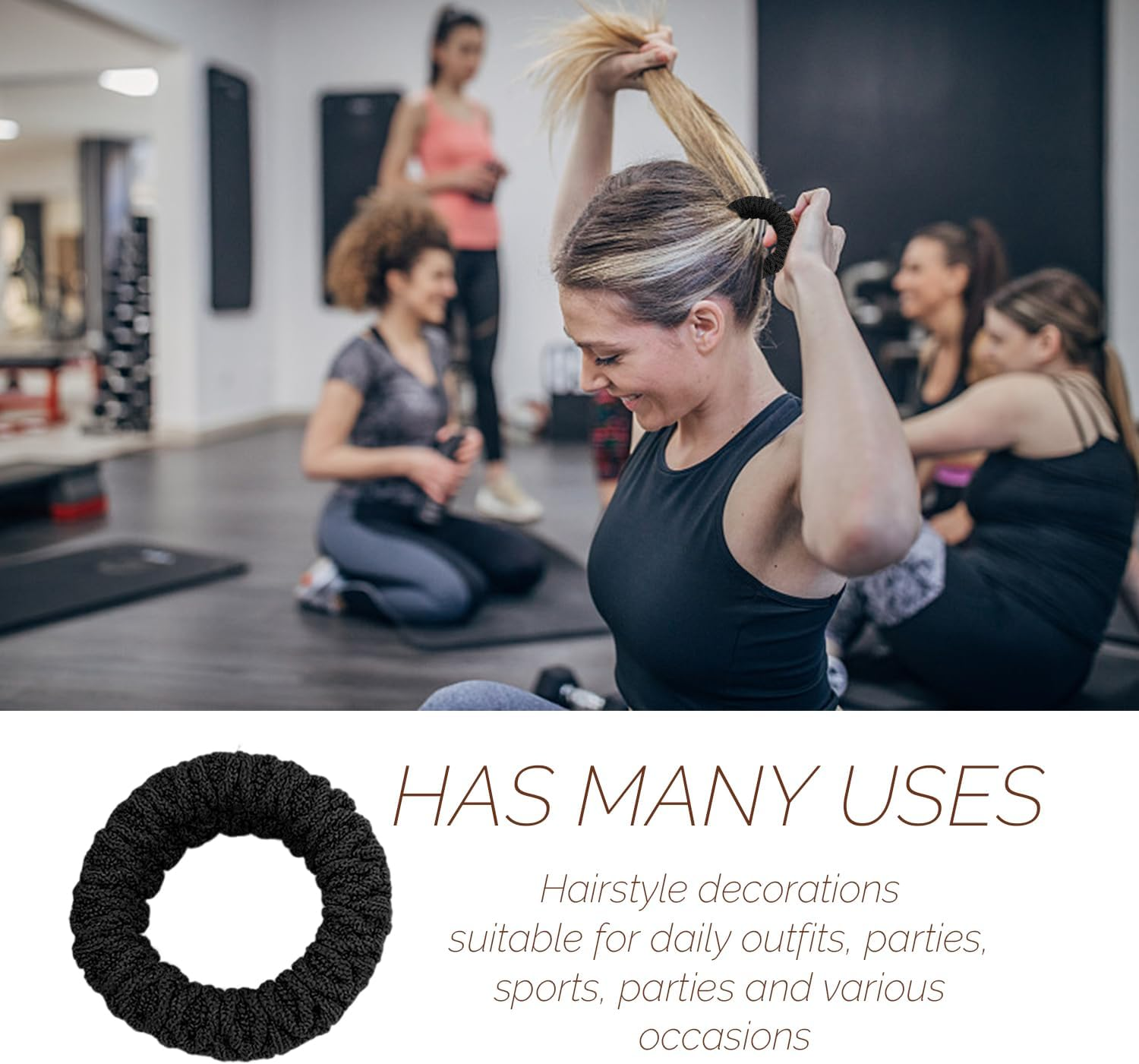 Pack of 30 Hair Ropes, Thickened Elastic Hair Band, Daily Pendulum Hair Band, Curly Hair Band, Suitable for Sports, Travel, Work (Black, White) image number 1