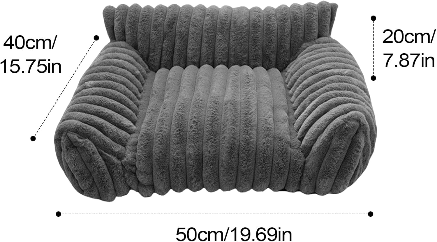 Cat Sofa Bed | Indoor Pet Couch | Elevated Cozy Cat and Dog Sofa Bed for Car Bedroom Apartment Travel Patio Indoors and Outdoors - Gray image number 6