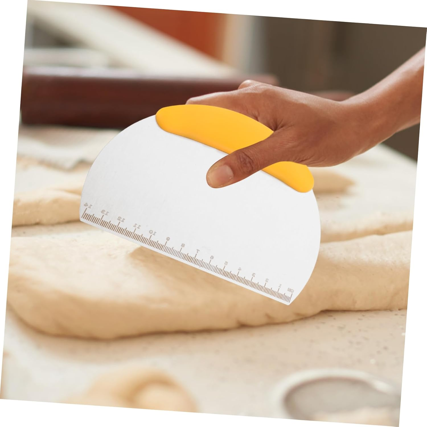 JEWEDECO Multi-Functional Baking Tools Food Scraper Bench Knife for Cake Bread Sourdough Pasta Pizza