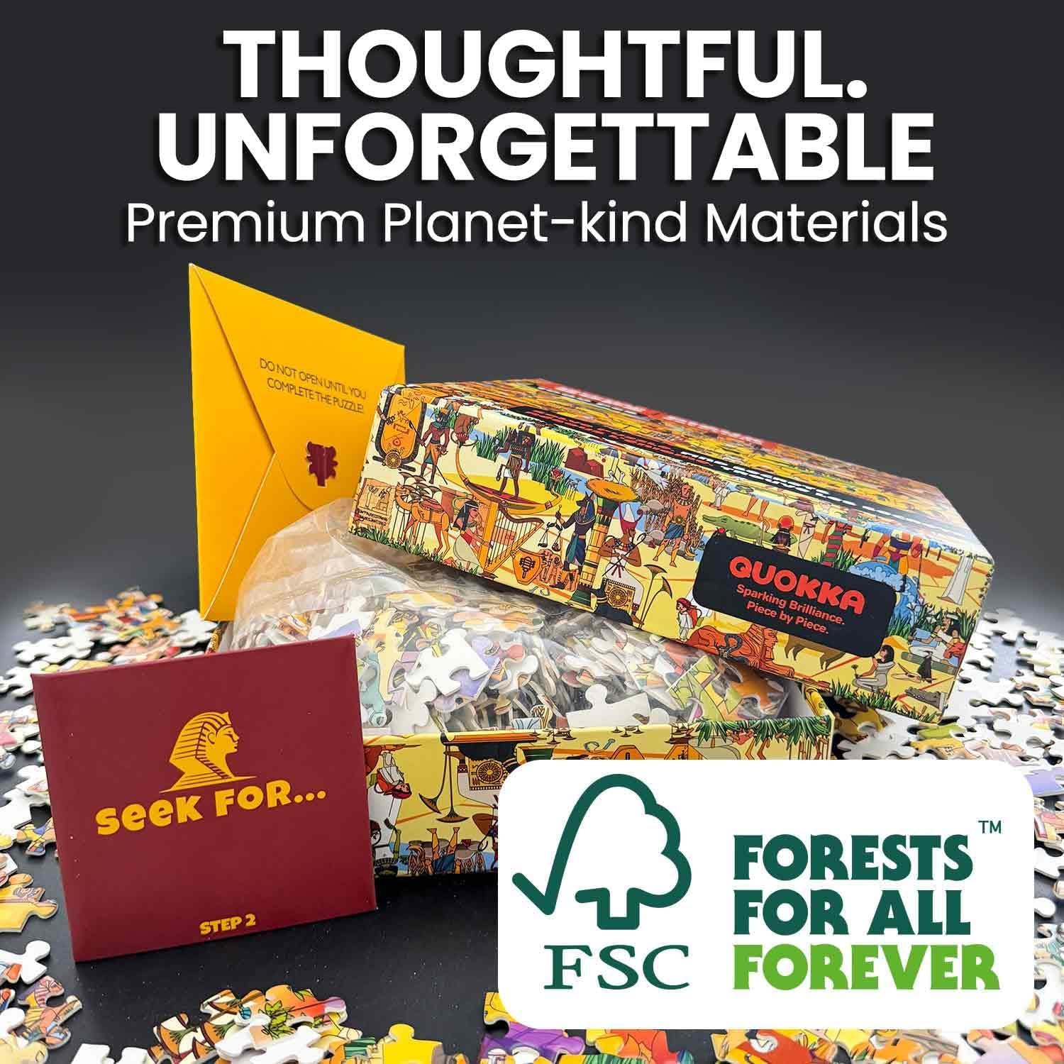 QUOKKA 1000 Piece Jigsaw Puzzle for Adults Mythories Ancient Gods Egyptian &ndash; Premium Box Packaging with Extra Fun Challenges, Perfect for Relaxation, Creativity & Gift Giving image number 2