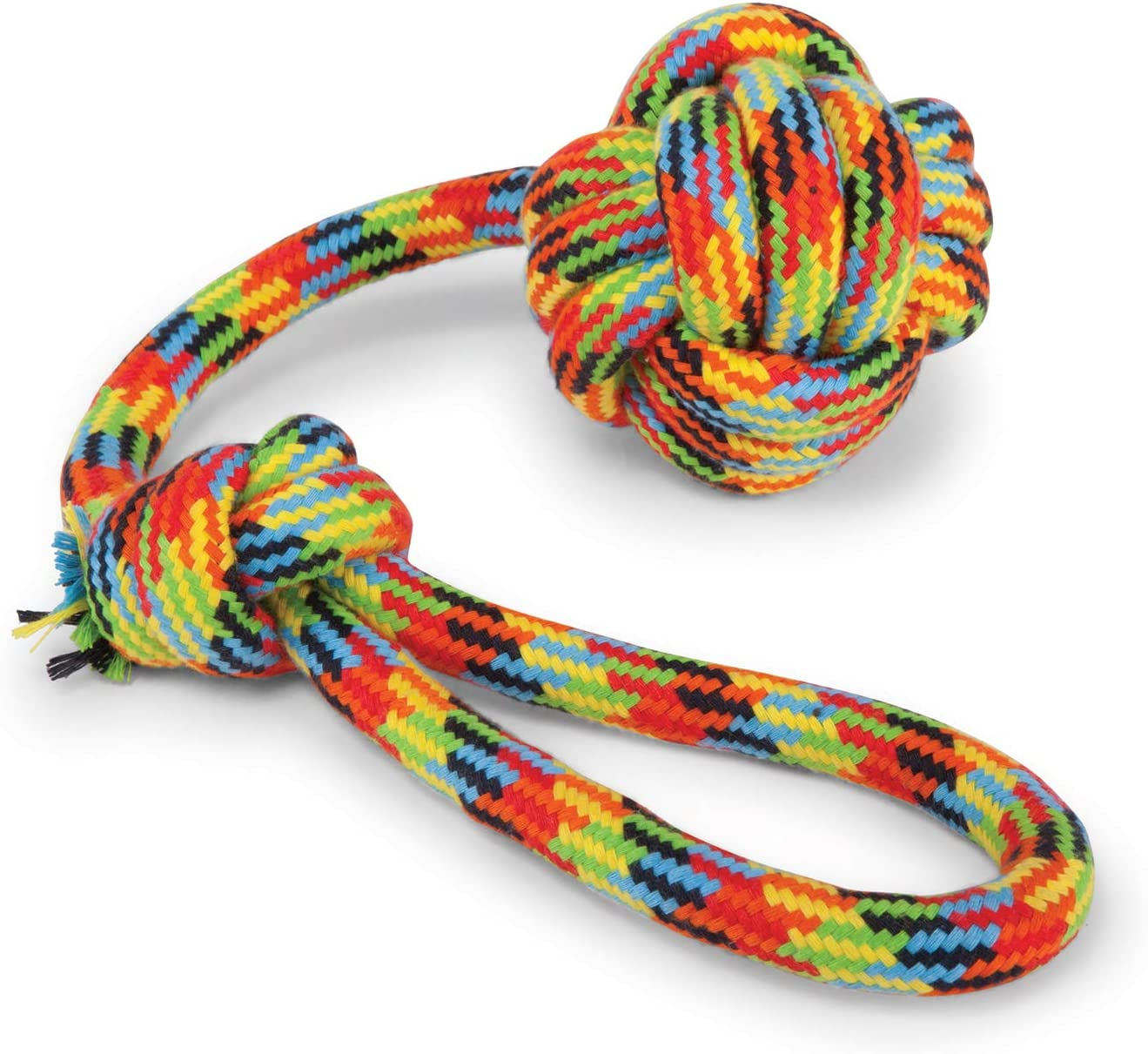 Kazoo Braided Rope Sling Knot Ball Dog Toy, Assorted, Large