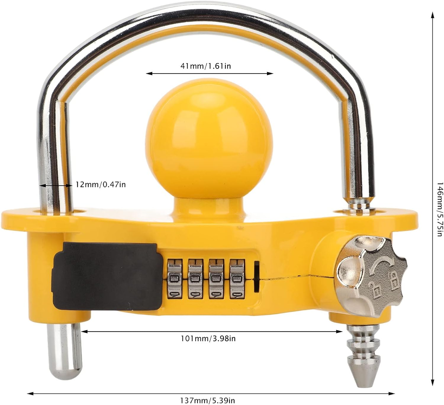 Trailer Coupler Lock U Shaped Combination Lock for Security Universal Design with 11 Locking Positions for Better Durability image number 6