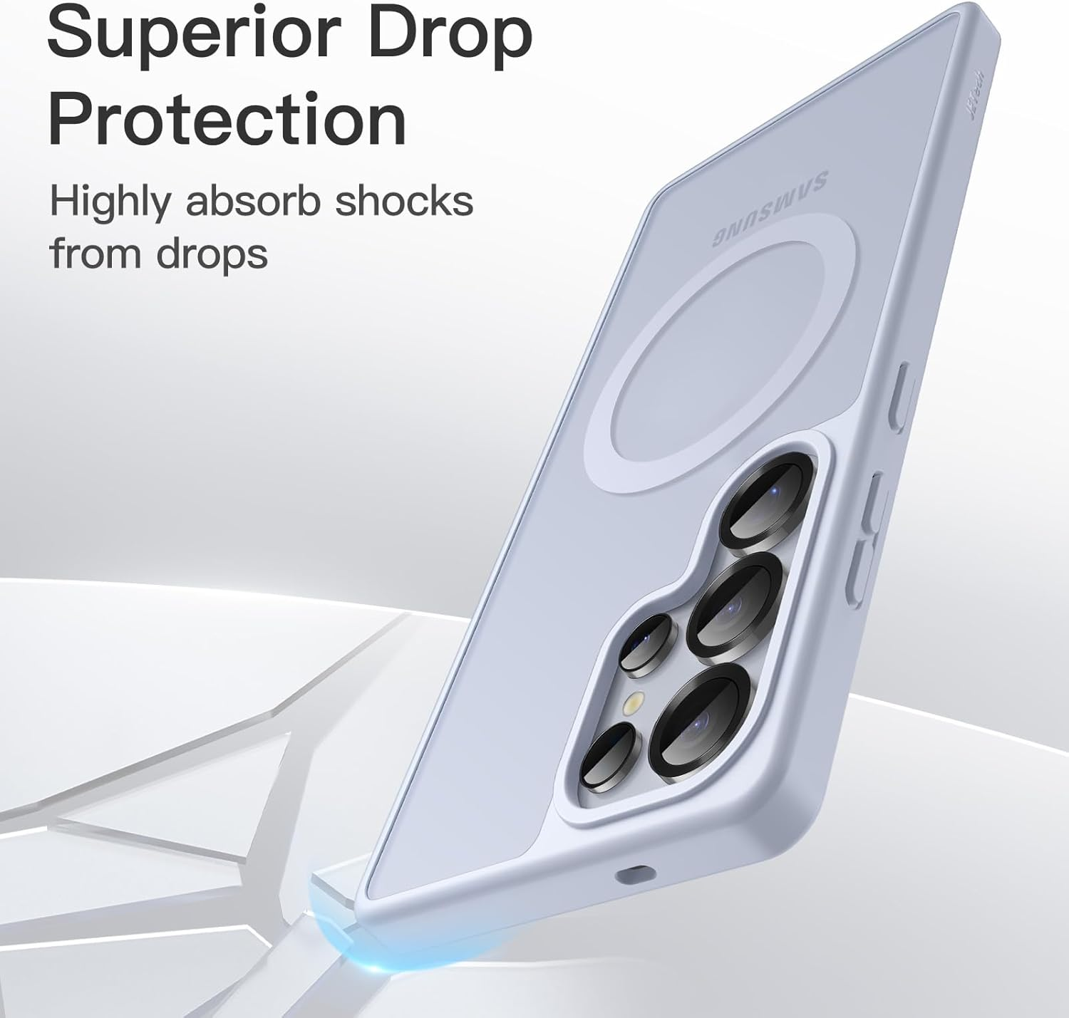 Jetech Magnetic Case for Samsung Galaxy S25 Ultra 5G, Compatible with Magsafe, Translucent Matte Back Shockproof Phone Cover (Titanium Silverblue) image number 4