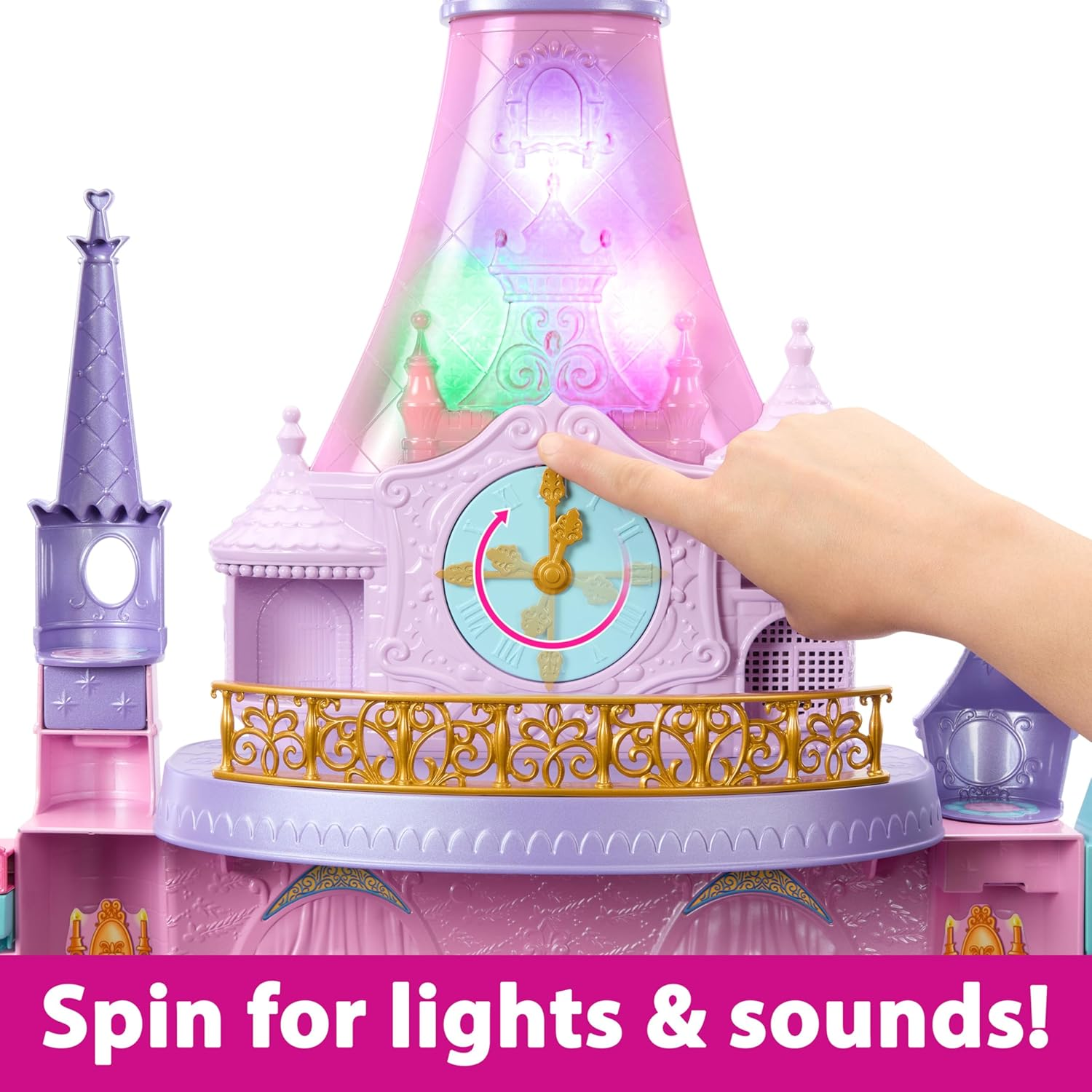 Mattel Disney Princess Toys, Ultimate Castle 4 Ft Tall with Lights & Sounds, 3 Levels, 10 Play Areas and 25+ Furniture & Pieces, Inspired by Disney Movies