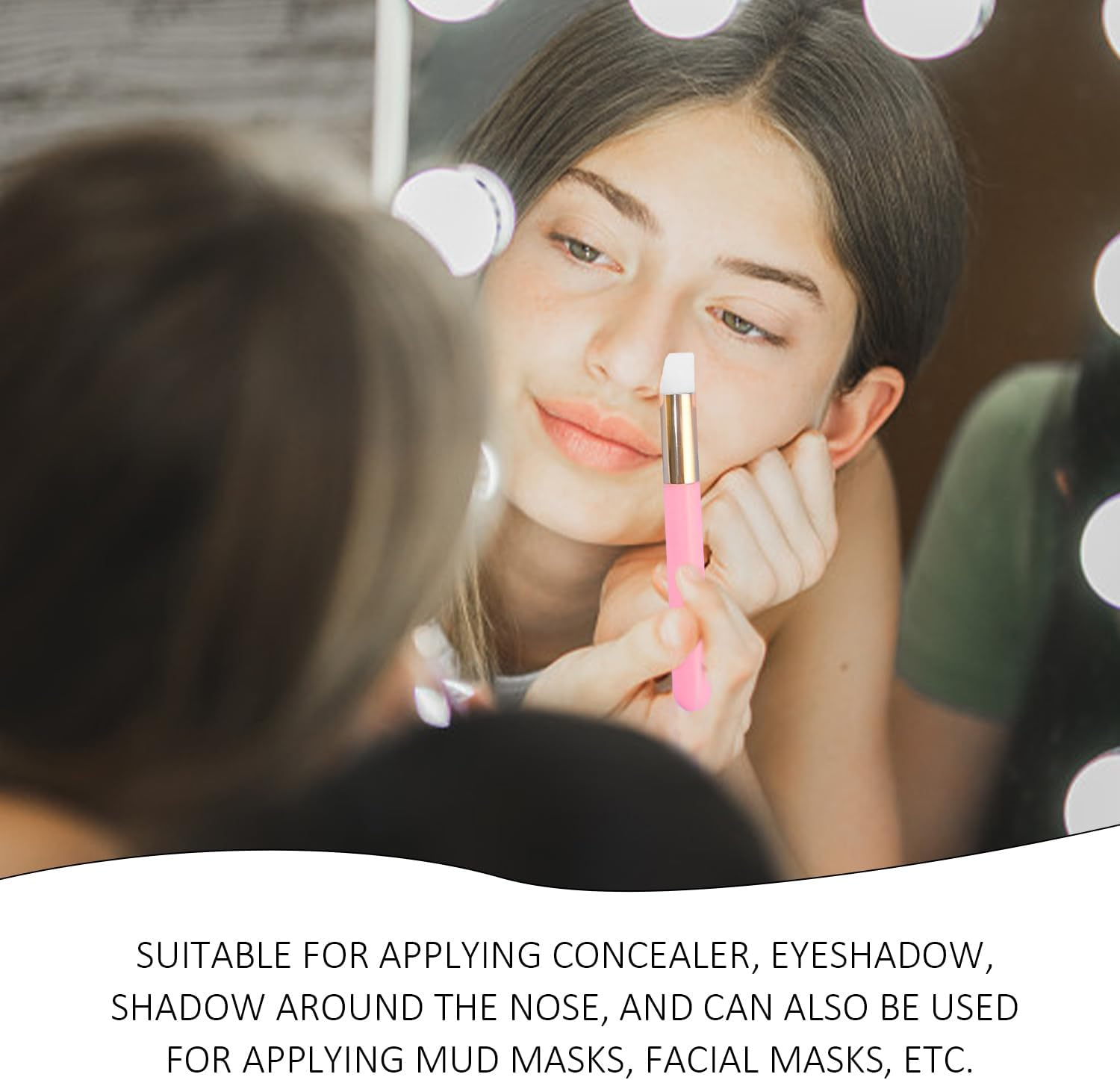 Pack of 10 Pink Multifunctional Brushes, 1 X Pink Cosmetic Bag, Storage Bag for Outdoor Travel, Hotel Toiletry Bag, Transparent Mesh Bag, Face Washing Tool image number 3