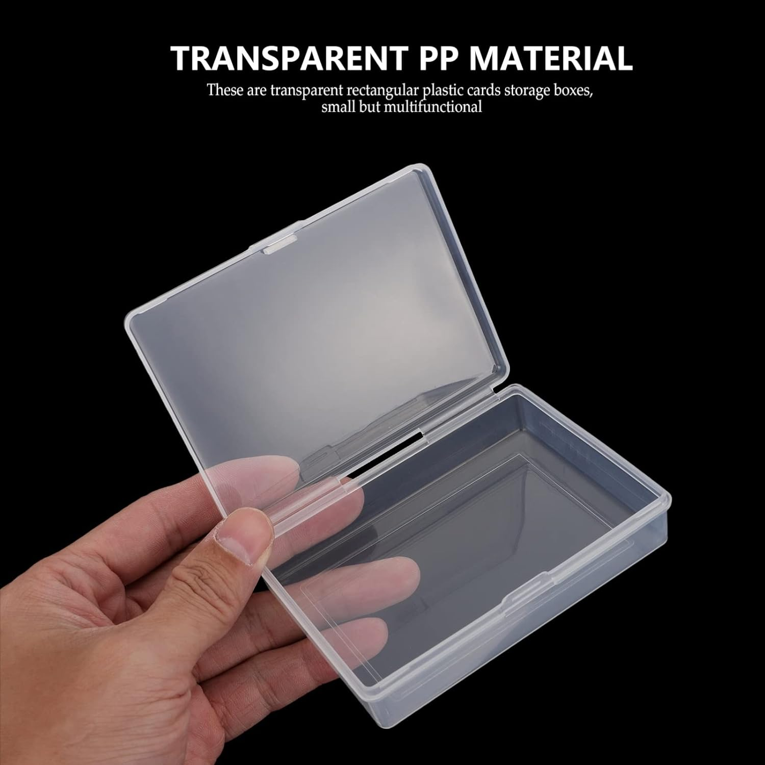 TOYANDONA 6 Pcs Transparent Plastic Card Storage Boxes with Secure Lock Latch Portable Organizer for Playing Cards Beads Coins and Jewelry