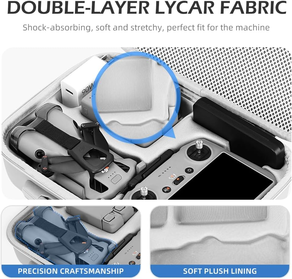 Mini 5 Pro Case &ndash; PU Leather Hard Carrying Case Compatible with DJI Mini 5 Pro Fly More Combo, RC 2 Display Controller, Drone, Batteries, ND Filters & Accessories (Black) image number 1