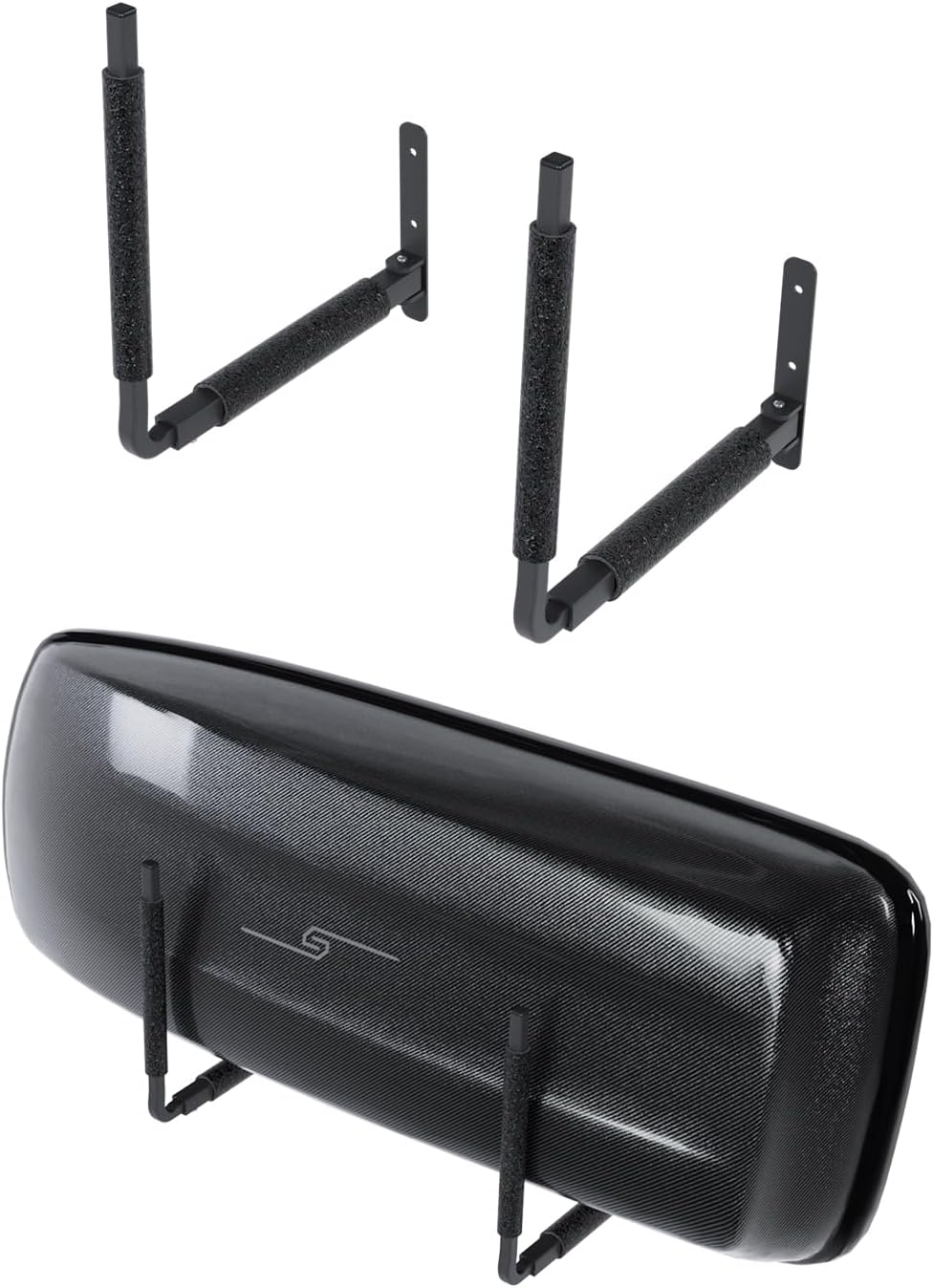 QLS Roof Box BOX1 Black Wall Mount Holder for Storage of Garden Tools, Ski, Sports Equipment, Surfboard - 57 Cm image number 6