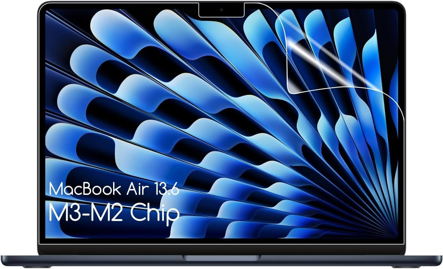 [2-Pack] T Tersely PET Screen Protector for Macbook Air 13.6-Inch (2025/2024 2022, A3113,A2681, M4/M3/M2), Ultra Clear HD Anti-Fingerprint Protective Film image number 1