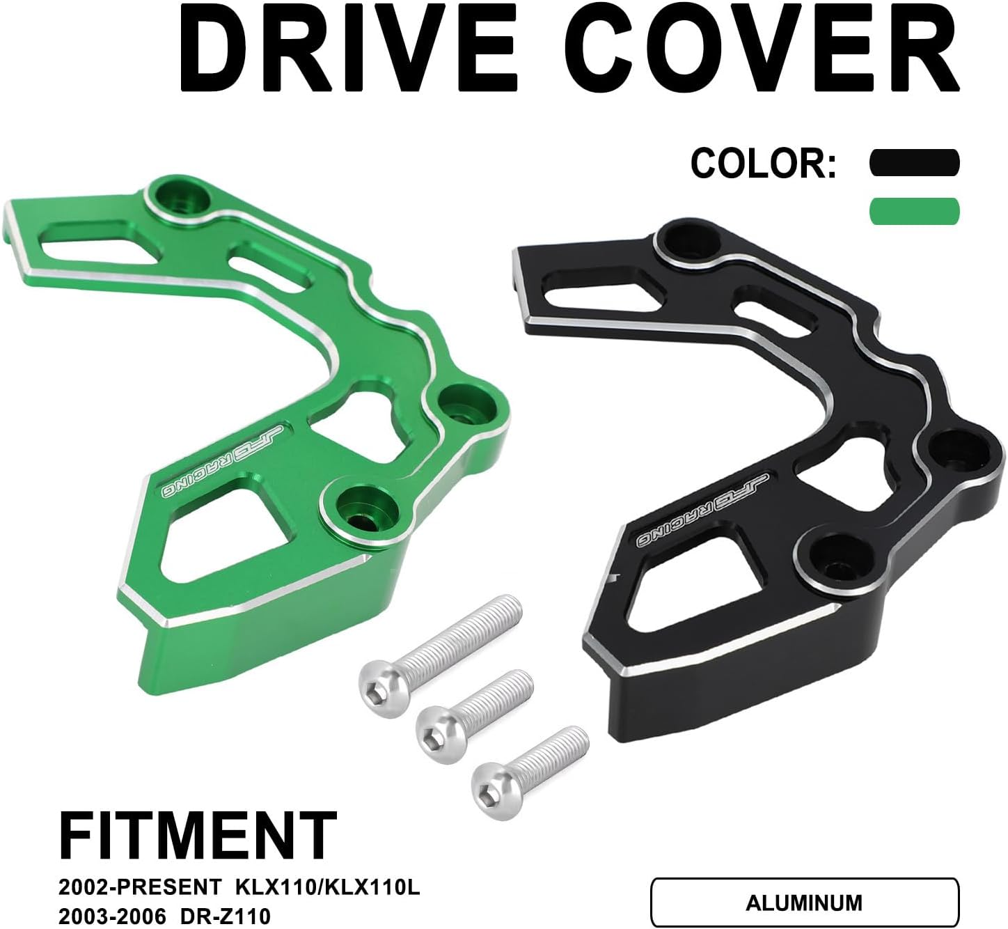 JFG RACING Dirt Bike Sprocket Guard Chain Cover Case Saver Guard Protector for KLX 110 KLX110 KLX110L KLX110R 2002-2023 DRZ110 2003-2006 Green image number 5